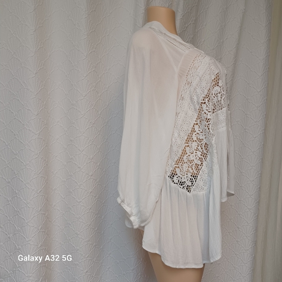 Elevenses  Woman Kenepa White Lace Kimoni Cardigan Sz XS - Picture 7 of 16